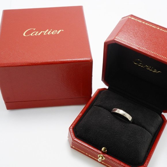 Cartier Ring Happy Birthday K18WG White Gold #55 Men's Women's - Picture 8 of 9